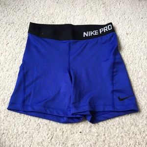 Nike Pro Shorts Sz S Blue Black